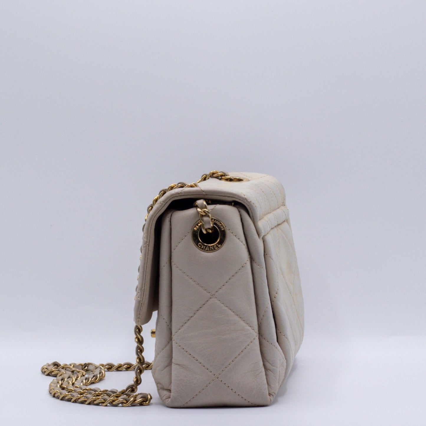 Second hand Chanel Classic Flap White Lambskin Leather - Tabita Bags