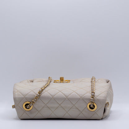 Second hand Chanel Classic Flap White Lambskin Leather - Tabita Bags