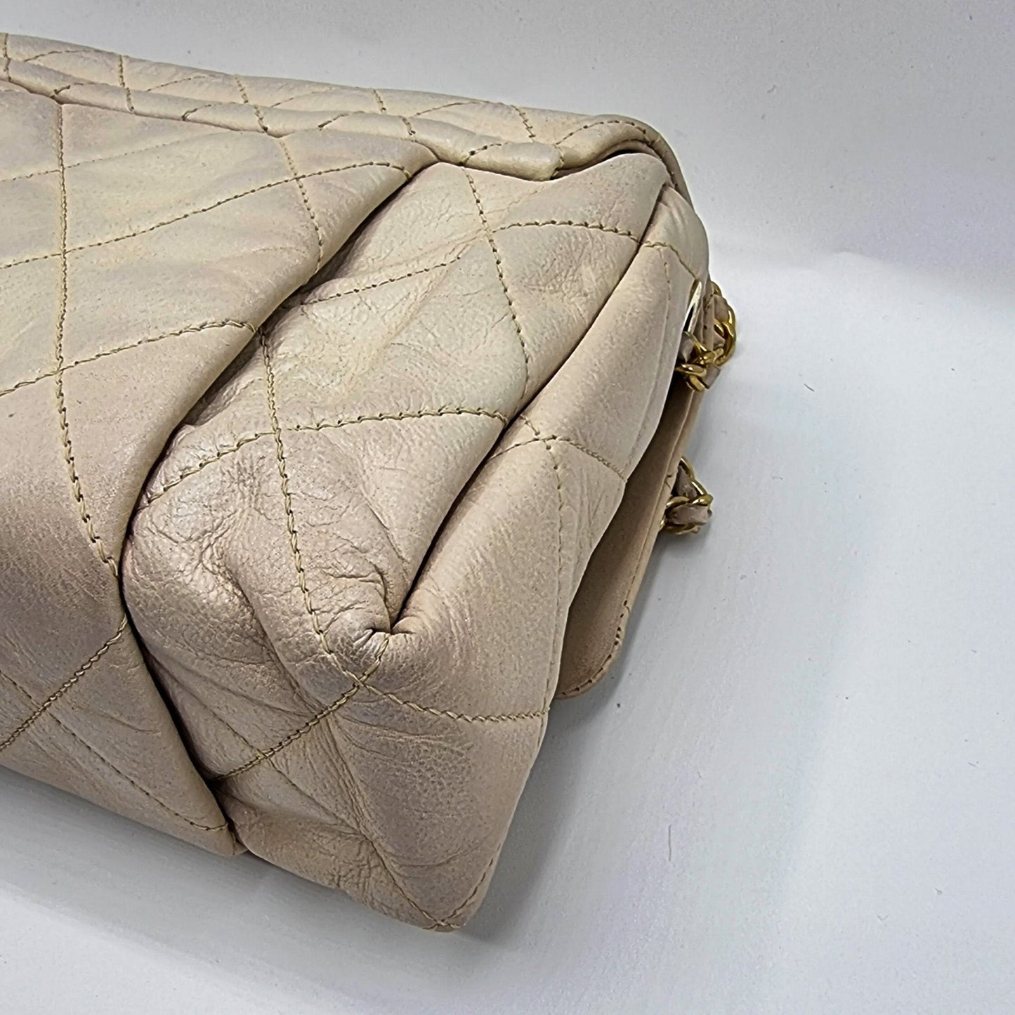 Second hand Chanel Classic Flap White Lambskin Leather - Tabita Bags