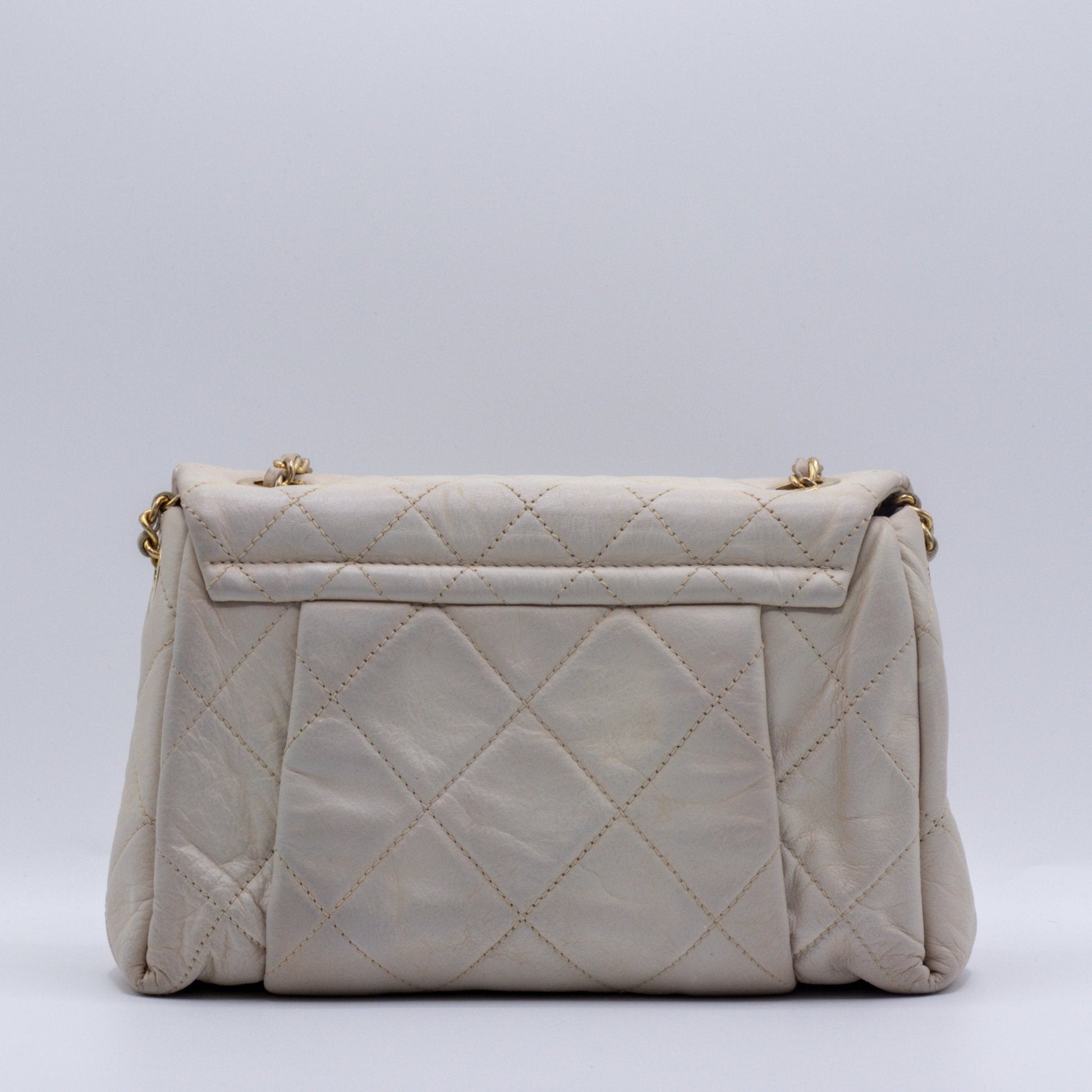 Second hand Chanel Classic Flap White Lambskin Leather - Tabita Bags