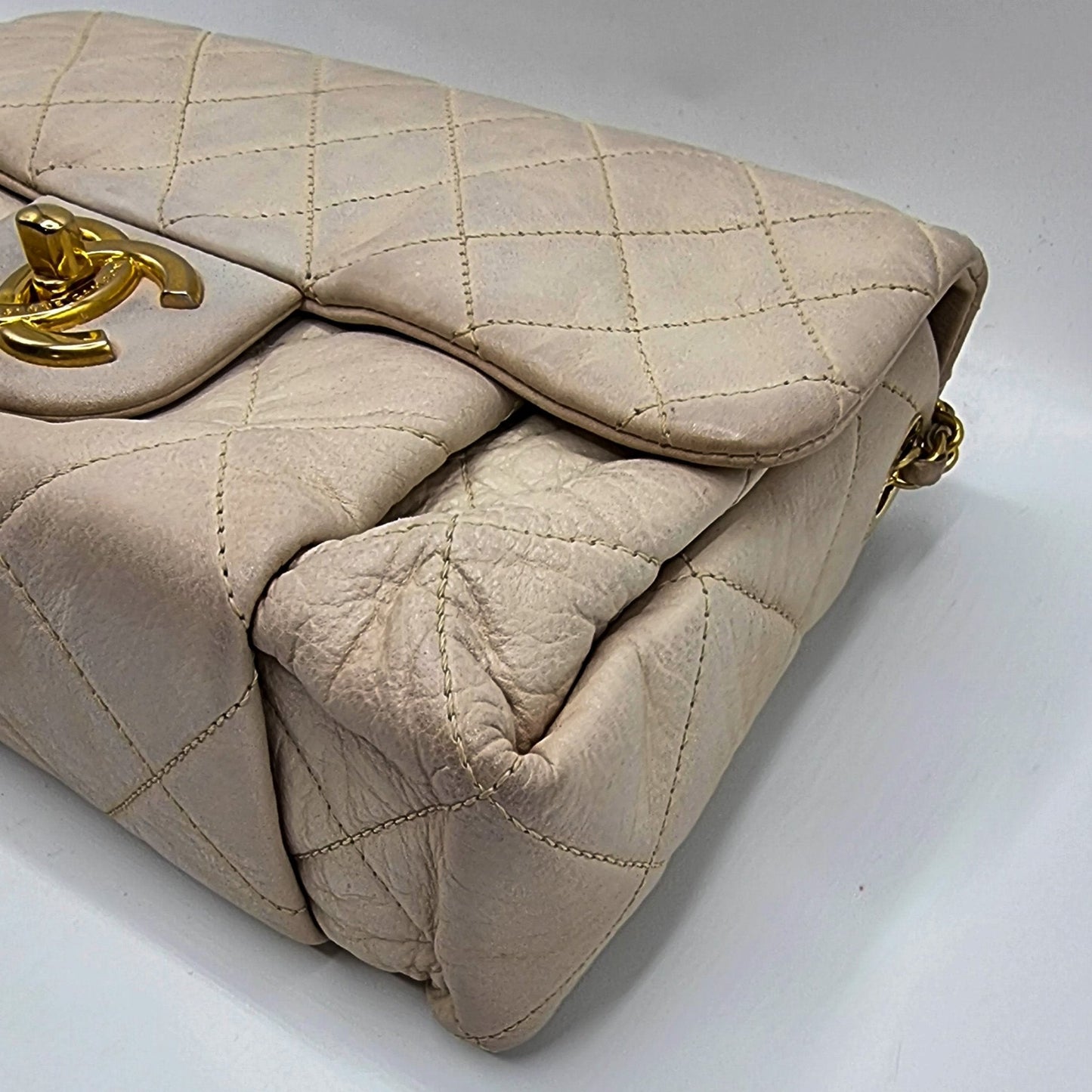 Second hand Chanel Classic Flap White Lambskin Leather - Tabita Bags