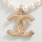 Second hand Chanel Coco CC Necklace Fake Pearl Golden - Tabita Bags