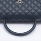 Second hand Chanel Coco Handle Large Caviar 2way Navy Blue Ruthenium - Tabita Bags