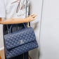 Second hand Chanel Coco Handle Large Caviar 2way Navy Blue Ruthenium - Tabita Bags