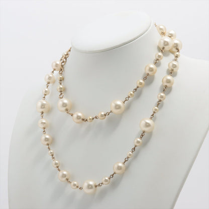 Second hand Chanel Coco Long Necklace Faux Oversized White Pearls - Tabita Bags