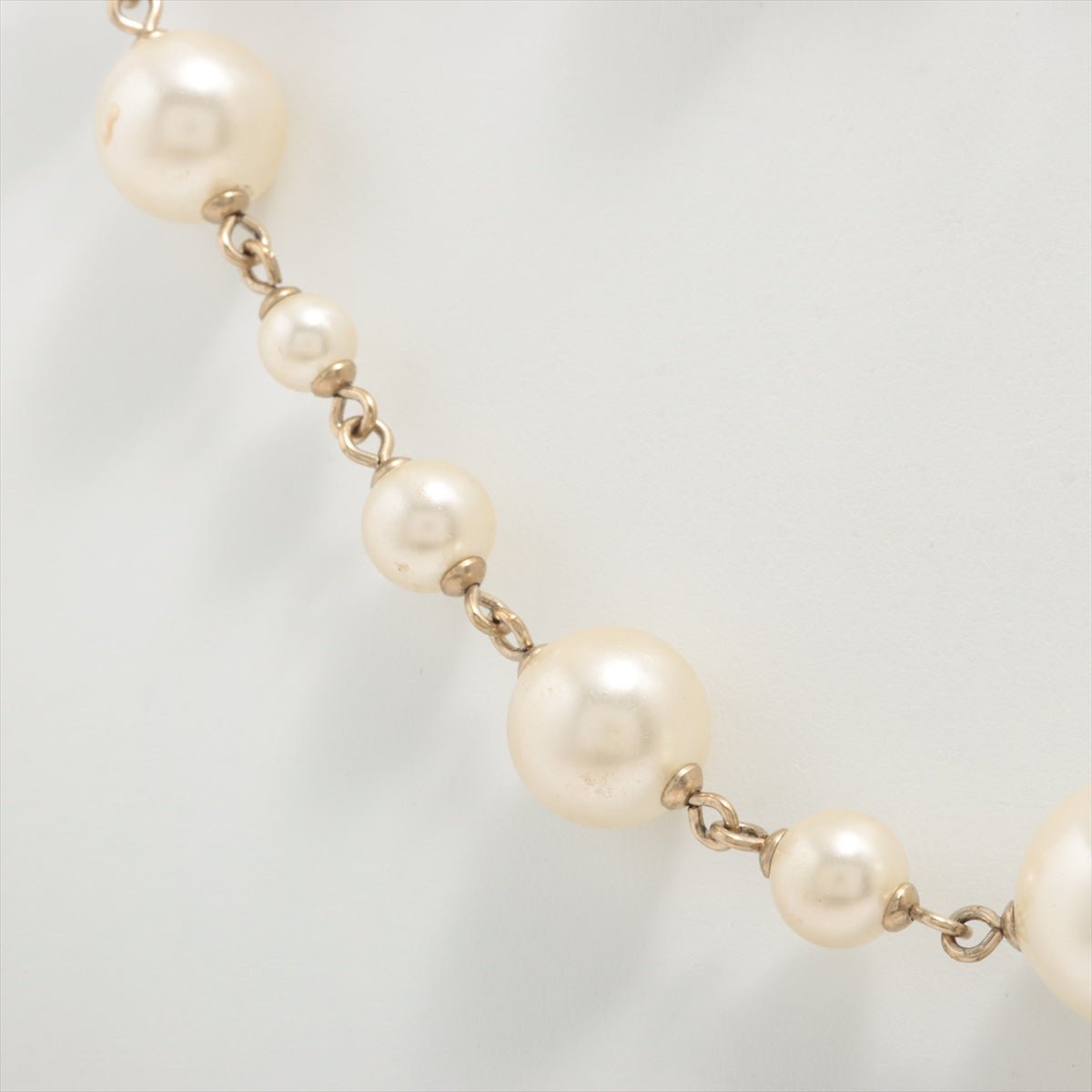 Second hand Chanel Coco Long Necklace Faux Oversized White Pearls - Tabita Bags