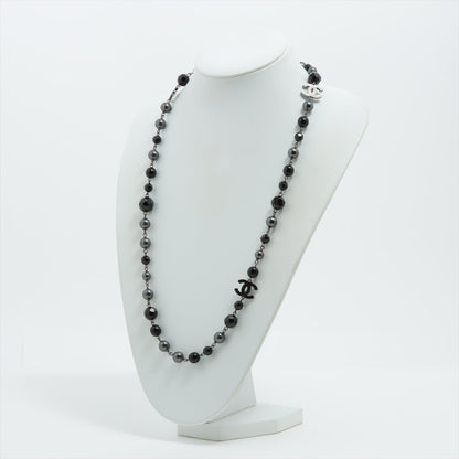 Second hand Chanel Coco Long Necklace Faux-Perles Black Silver - Tabita Bags