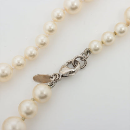 Second hand Chanel Coco Necklace Faux Pearls Silver Metal - Tabita Bags