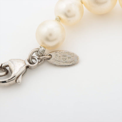 Second hand Chanel Coco Necklace Faux Pearls Silver Metal - Tabita Bags