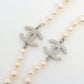 Second hand Chanel Coco Necklace Faux Pearls Silver Metal - Tabita Bags