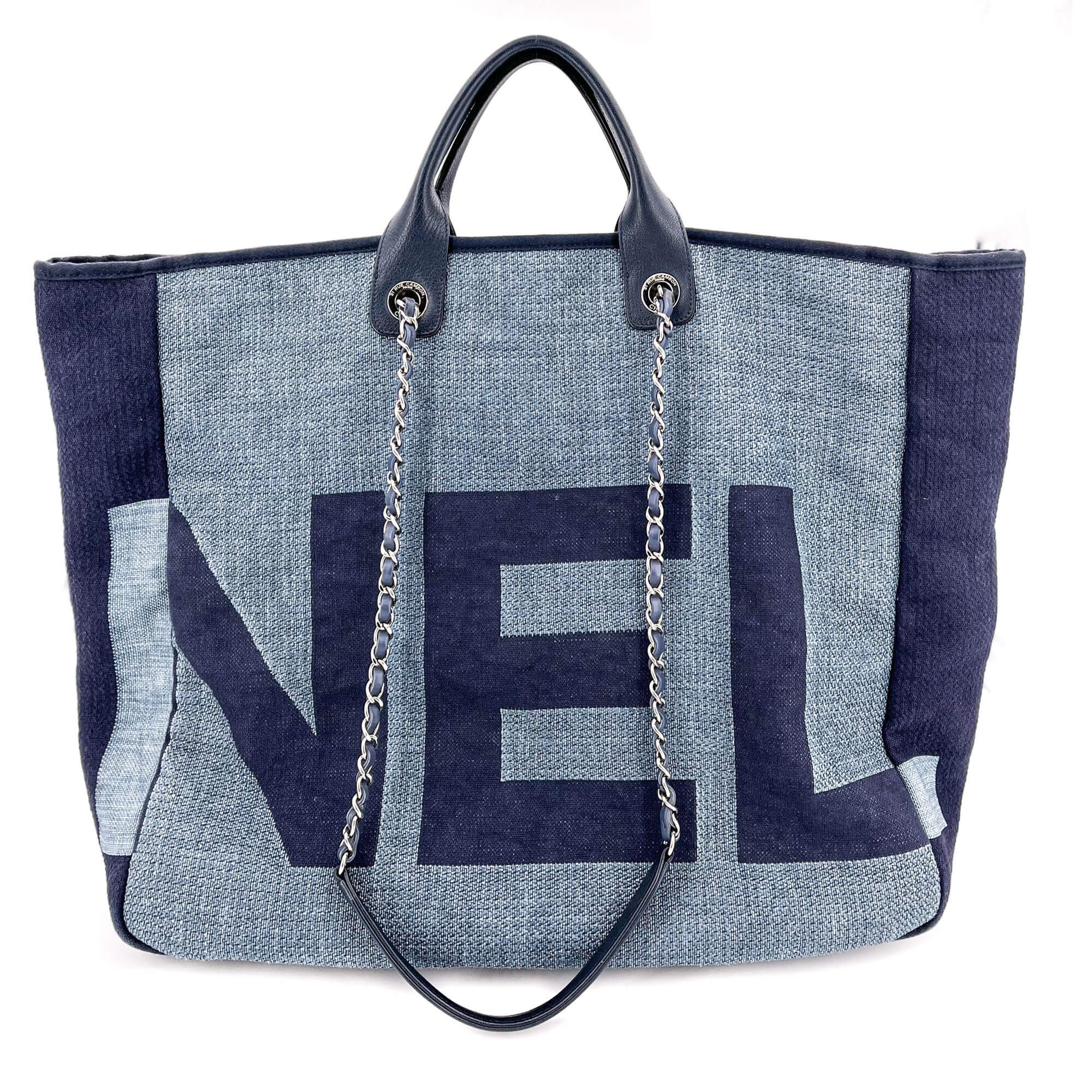 Chanel Deauville Logo Shopping Tote Printed Raffia Large worn by Brynn  Whitfield as seen in The Real Housewives of New York City (S14E08)