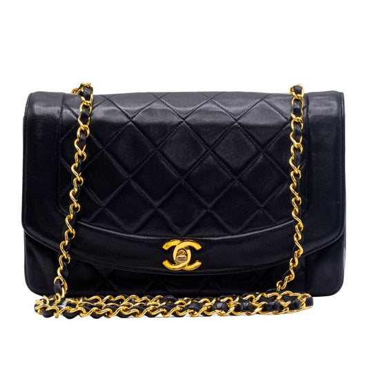 Second hand Chanel Diana Medium Black Lambskin Gold Vintage - Tabita Bags