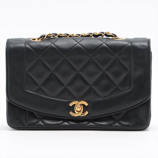 Second hand Chanel Diana Small Black Lambskin Gold Vintage - Tabita Bags