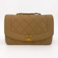 Second hand Chanel Diana Small Lambskin Leather Flap Bag Beige - Tabita Bags