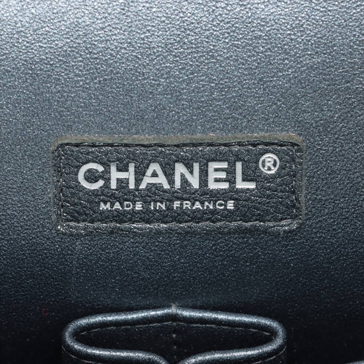 Second hand Chanel Double Flap Maxi Caviarskin Leather Flap Chain Bag Grey - Tabita Bags