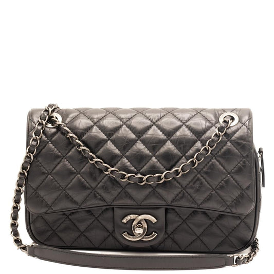 Second hand Chanel Easy Flap Zip Black Leather Aged Calfskin - Tabita Bags