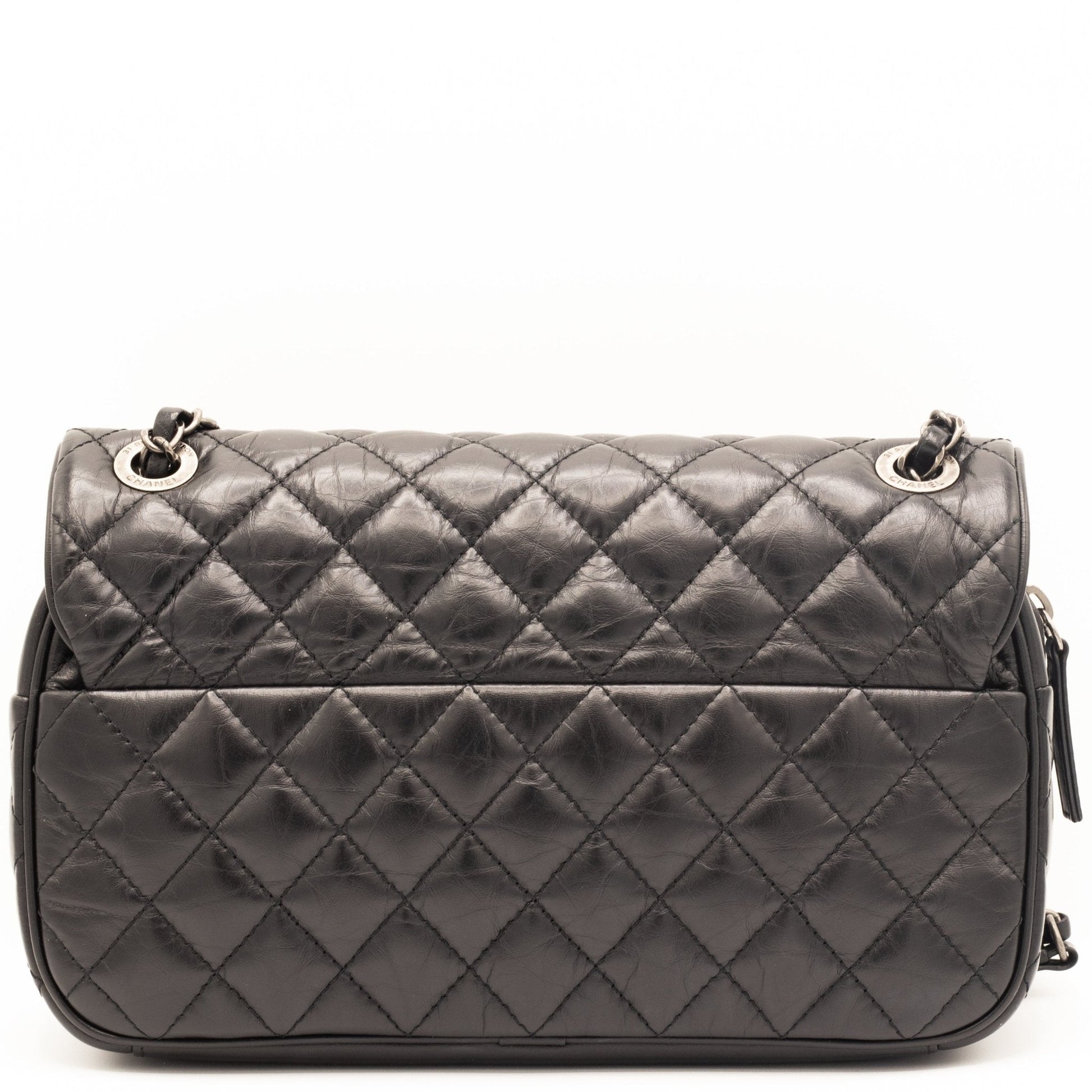 Second hand Chanel Easy Flap Zip Black Leather Aged Calfskin - Tabita Bags