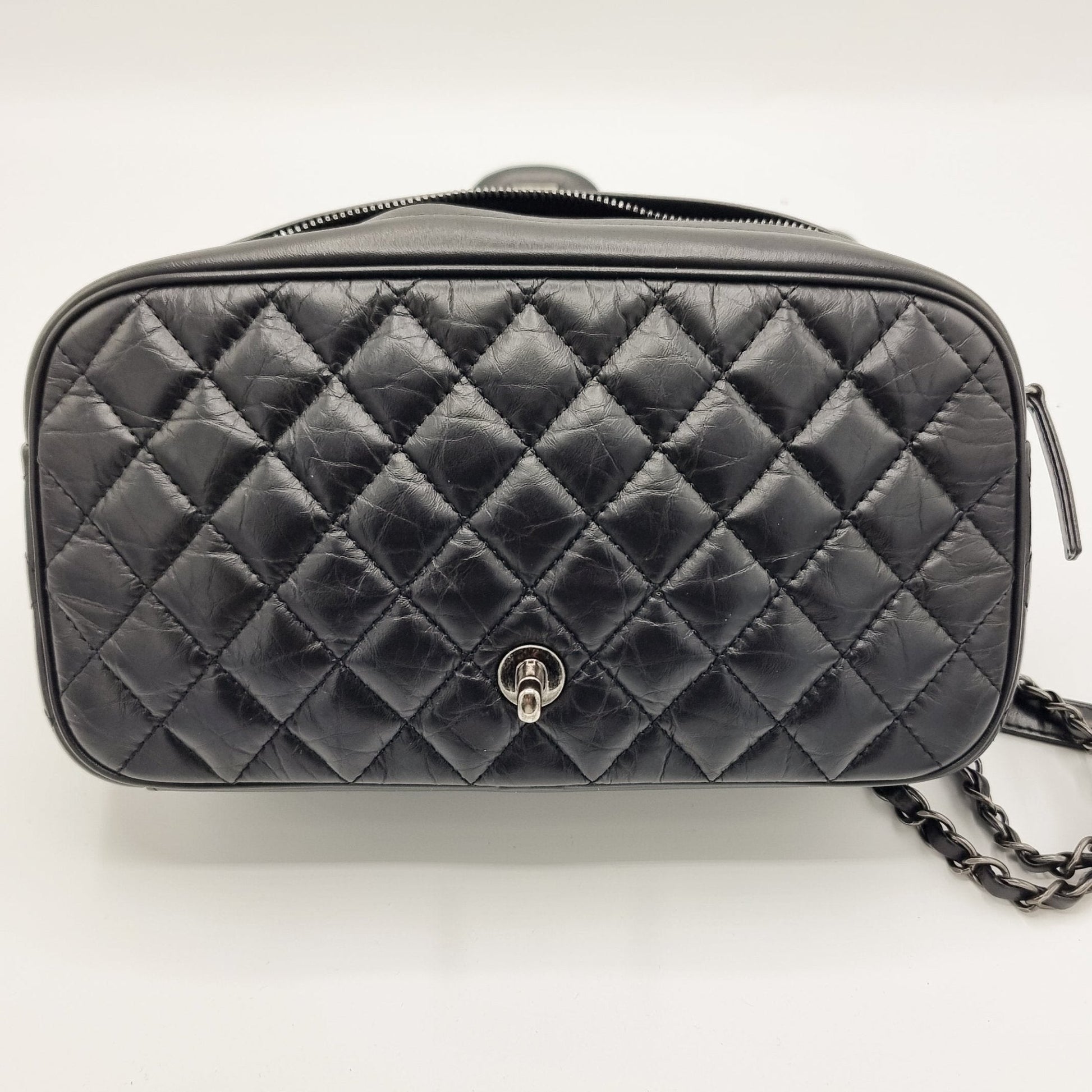 Second hand Chanel Easy Flap Zip Black Leather Aged Calfskin - Tabita Bags