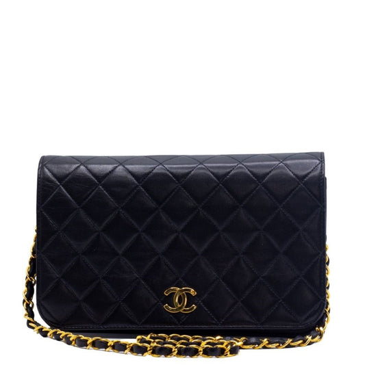 Second hand Chanel Full Flap Lambskin Leather Shoulder Bag Vintage - Tabita Bags