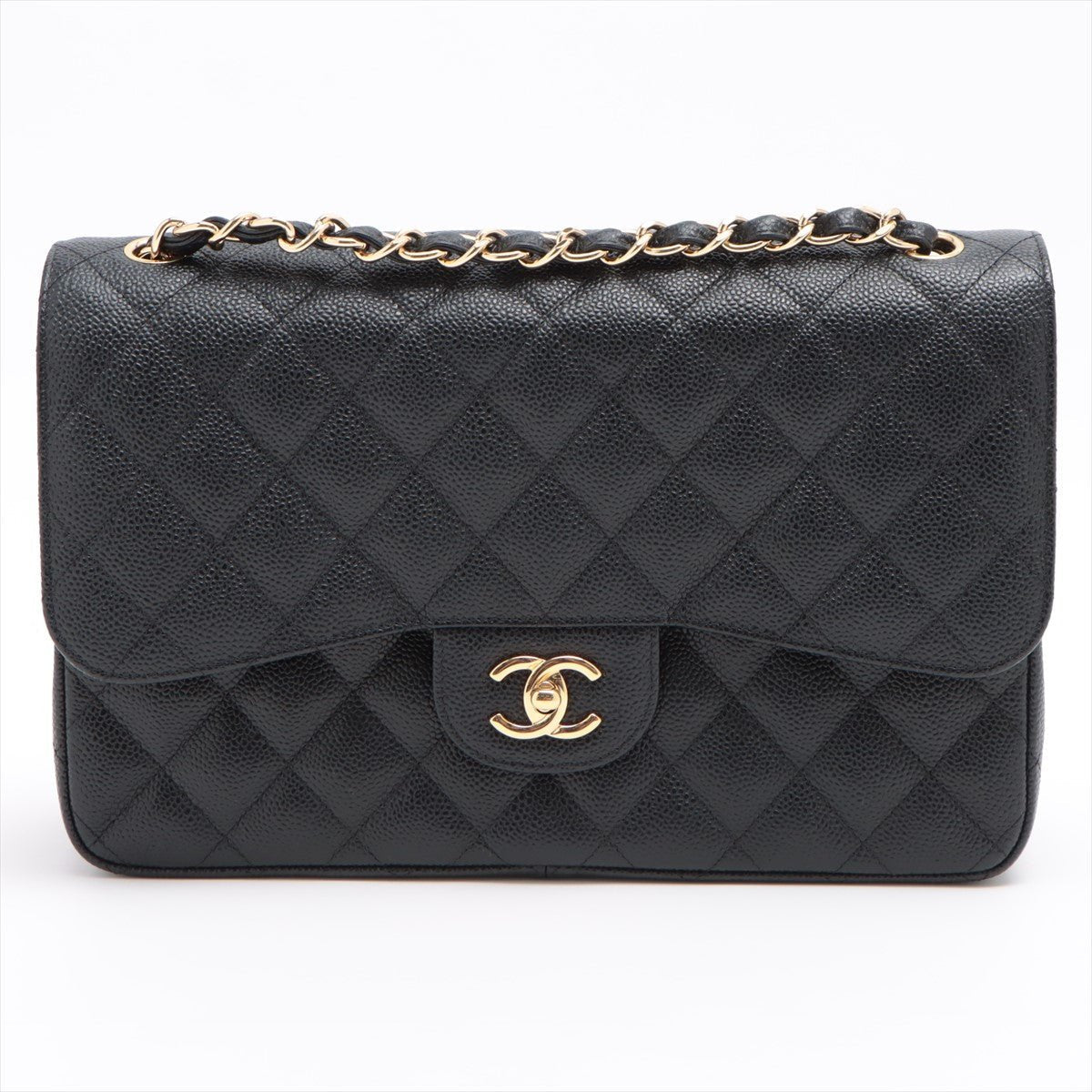 Second hand Chanel Jumbo Classic Double Flap Black Caviar Leather - Tabita Bags