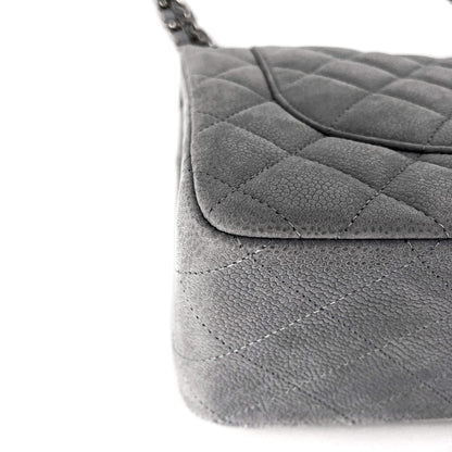 Second hand Chanel Jumbo Classic Double Flap Grey Caviar Leather Silver - Tabita Bags