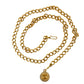 Second hand Chanel Medallion CC Gold Plated Chain Belt Vintage 1982 - Tabita Bags