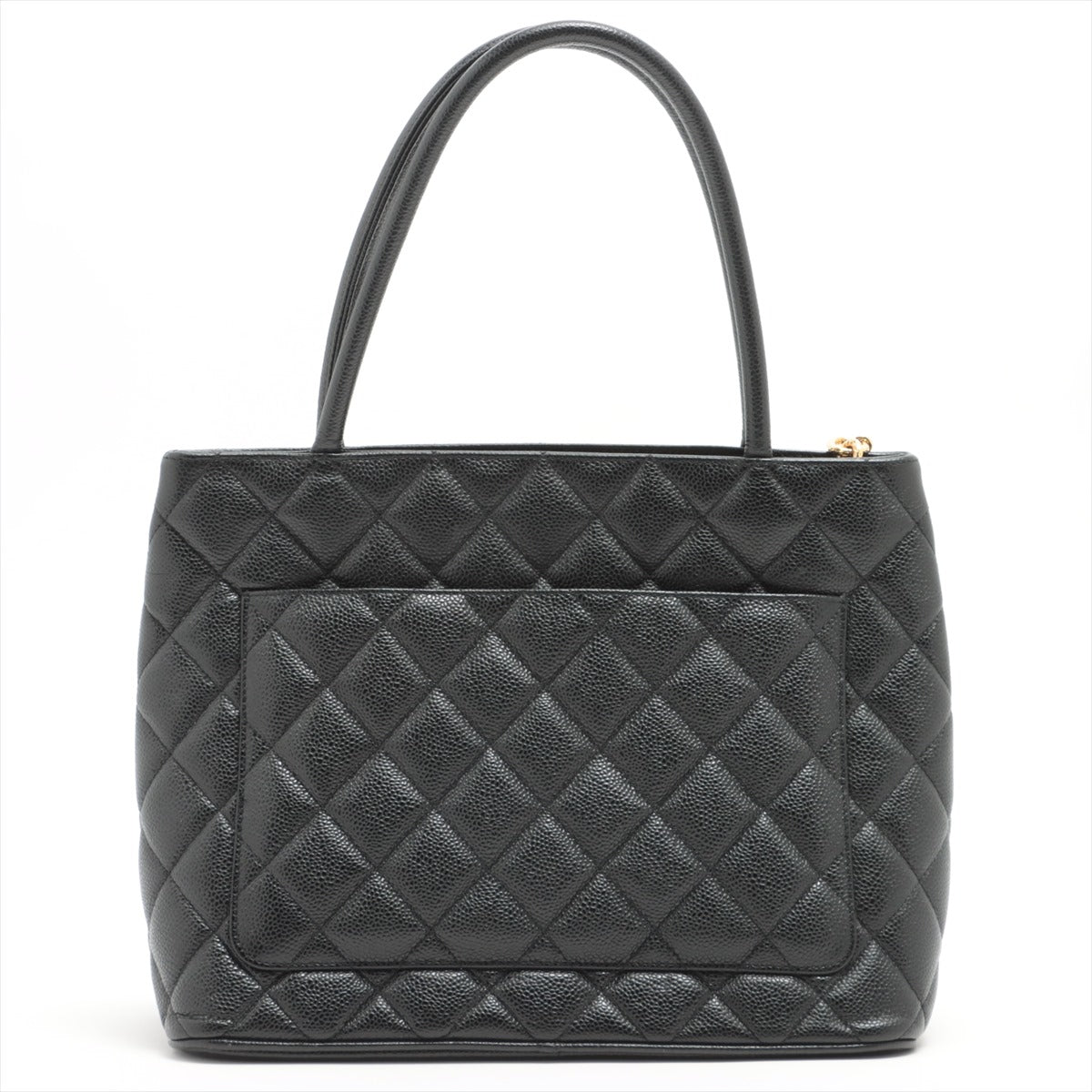 Second hand Chanel Medallion Tote Bag Black Caviarskin Gold Metal - Tabita Bags