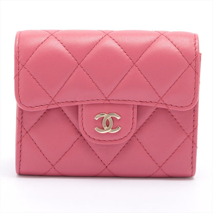 Second hand Chanel Mini Clutch With Chain in Pink Matelasse Lambskin and Gold - Tabita Bags