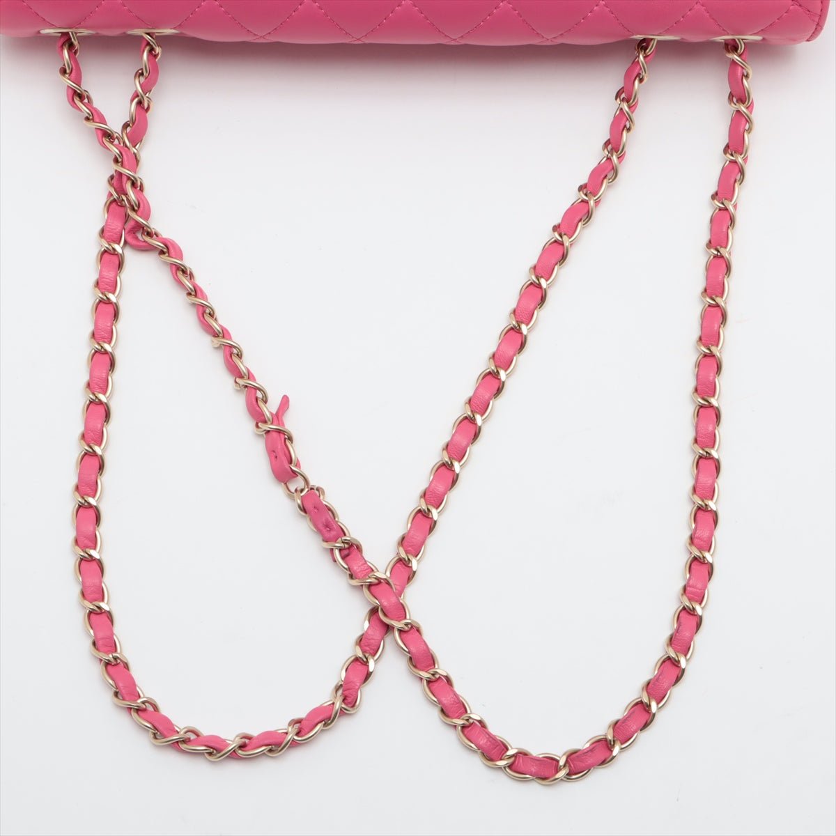 Second hand Chanel Single Flap Jumbo Leather Chain Bag Pink - Tabita Bags