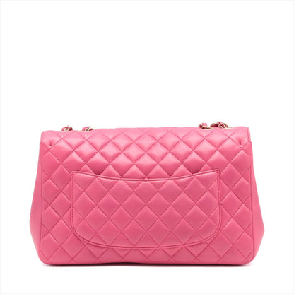 Second hand Chanel Single Flap Jumbo Leather Chain Bag Pink - Tabita Bags