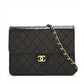 Second hand Chanel Single Flap Small Lambskin Leather Chain Shoulder Bag Black Vintage - Tabita Bags