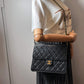 Second hand Chanel Single Flap Small Lambskin Leather Chain Shoulder Bag Black Vintage - Tabita Bags