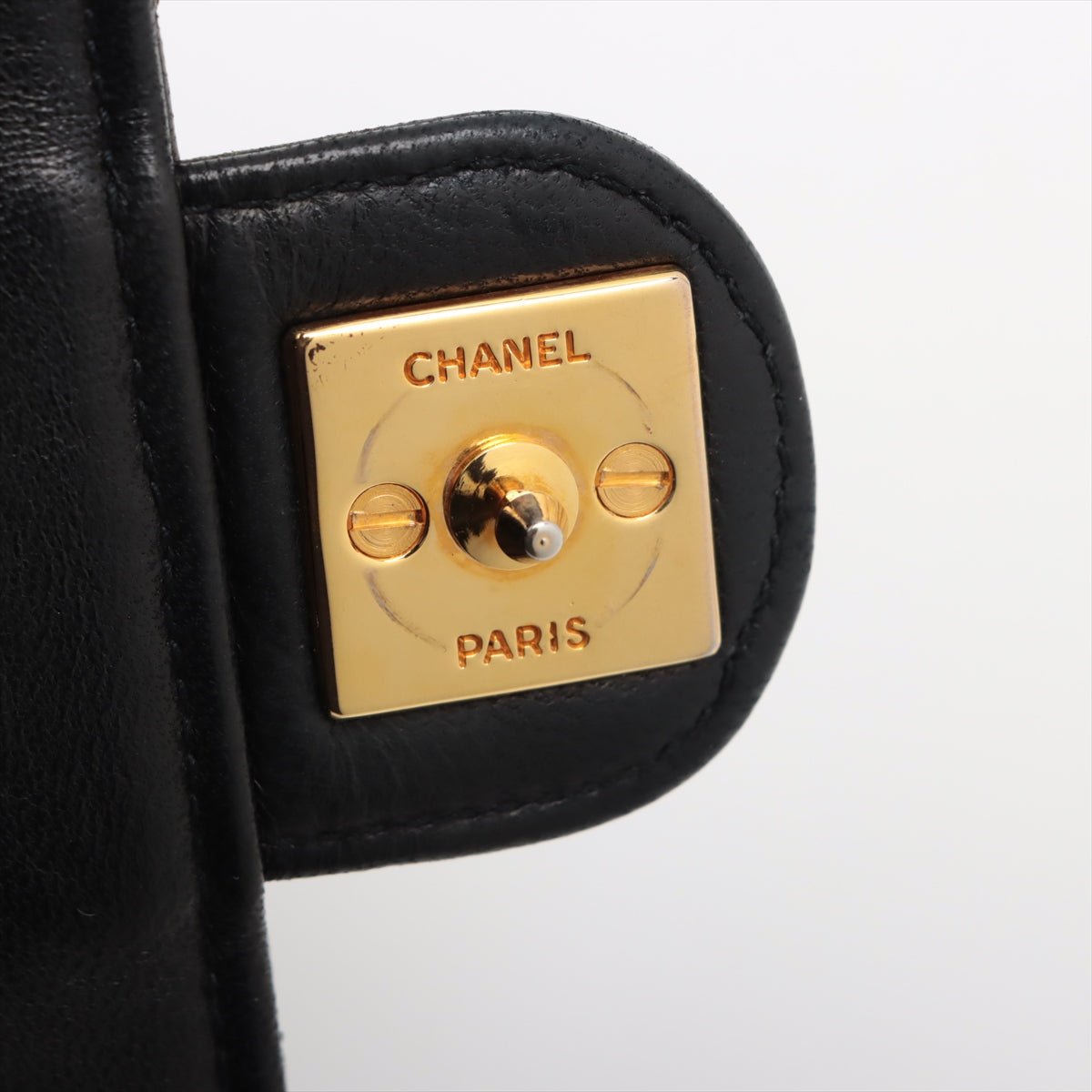 Second hand Chanel Single Flap Small Lambskin Leather Chain Shoulder Bag Black Vintage - Tabita Bags