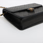 Second hand Chanel Single Flap Small Lambskin Leather Chain Shoulder Bag Black Vintage - Tabita Bags