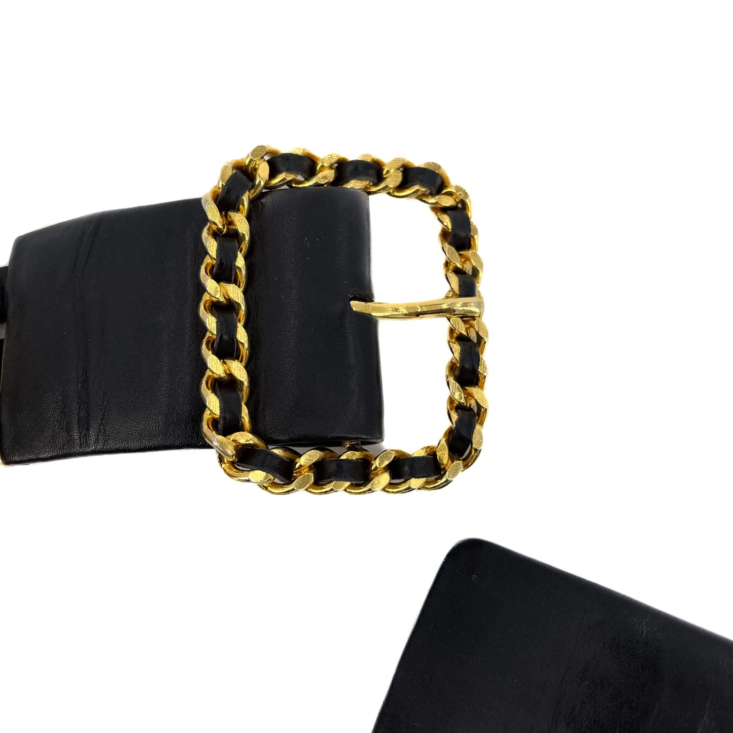 Second hand Chanel Vintage Chain Belt Black Leather - Tabita Bags