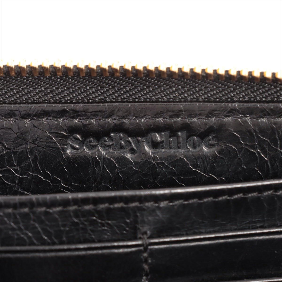 Second hand Chloé See by Chloe Round-Zip Black Leather Wallet - Tabita Bags