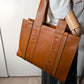 Second hand Chloé Woody Medium Leather Tote Bag Brown - Tabita Bags