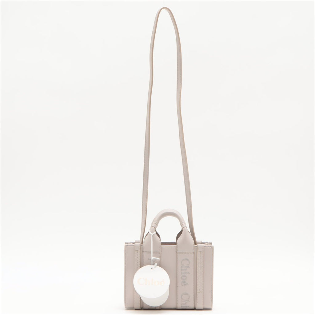 Second hand Chloé Woody Mini Leather Pink 2-Way Tote Bag - Tabita Bags