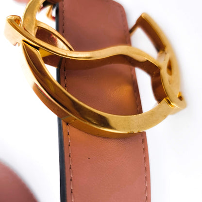 Second hand Christian Louboutin Logo Belt Antic Gold 35 Calf - Tabita Bags