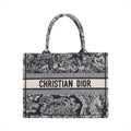 Second hand Dior Book Medium Toile de Jouy Reverse Tote Bag Blue - Tabita Bags