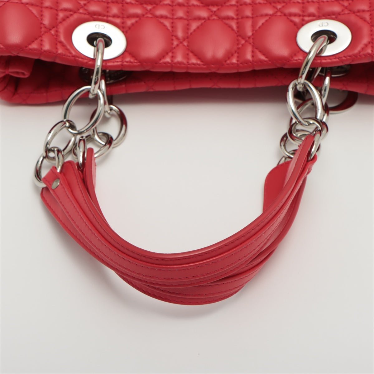 Second hand Dior Cannage Tote in Red Leather - Tabita Bags