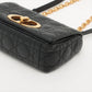 Second hand Dior Caro Cannage Small Leather 2-Way Chain Bag Black - Tabita Bags