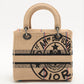 Second hand Dior Lady Dior D-Lite Medium Embroidered Jute Dior-Union Beige Bag - Tabita Bags