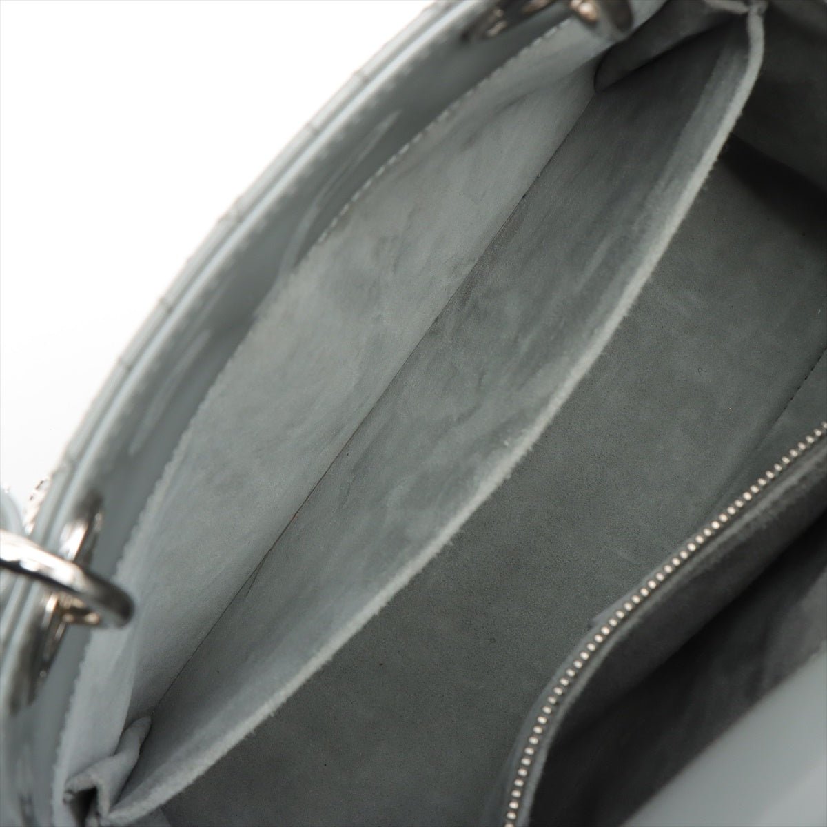 Second hand Dior Lady Dior Grey Patent Cannage leather 2-way - Tabita Bags