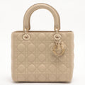 Second hand Dior Lady Dior Medium Cannage Leather Beige Bag - Tabita Bags