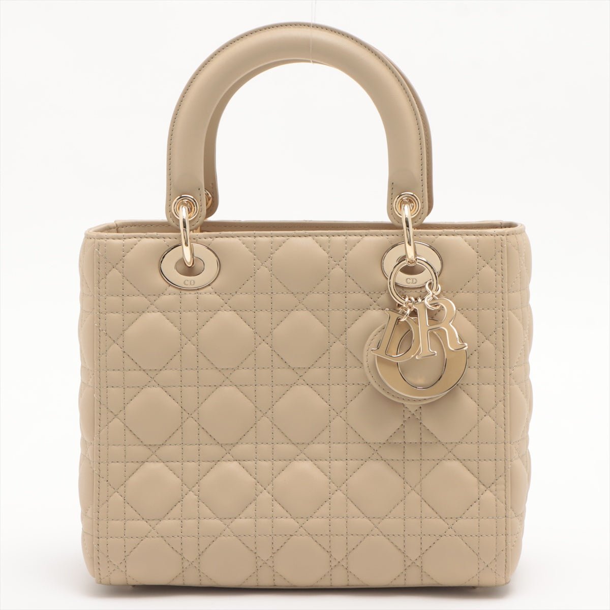 Second hand Dior Lady Dior Medium Cannage Leather Beige Bag - Tabita Bags