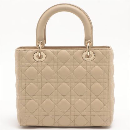 Second hand Dior Lady Dior Medium Cannage Leather Beige Bag - Tabita Bags