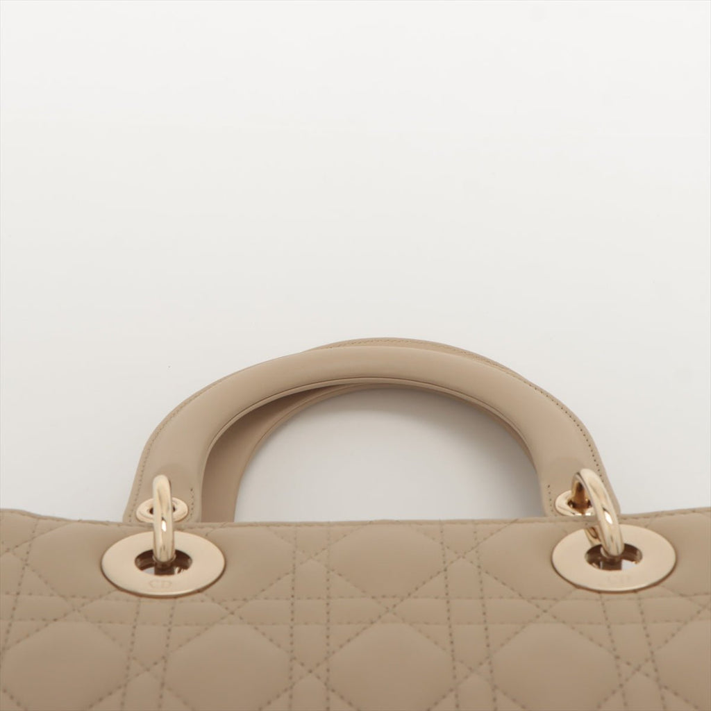Second hand Dior Lady Dior Medium Cannage Leather Beige Bag - Tabita Bags