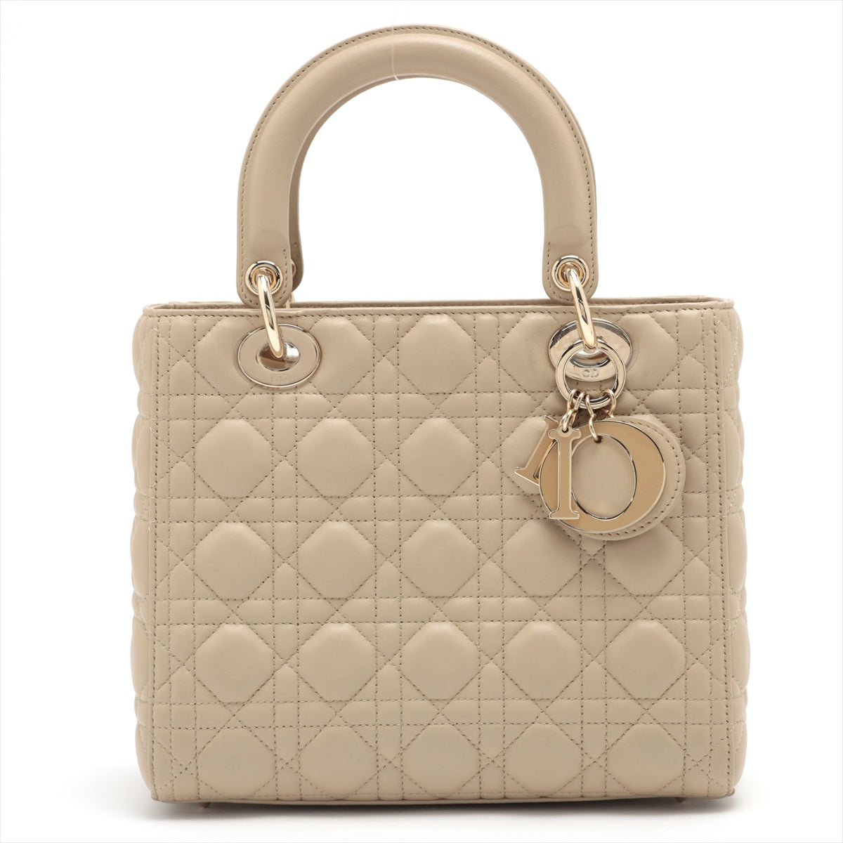 Second hand Dior Lady Dior Medium Cannage Leather Beige Bag - Tabita Bags