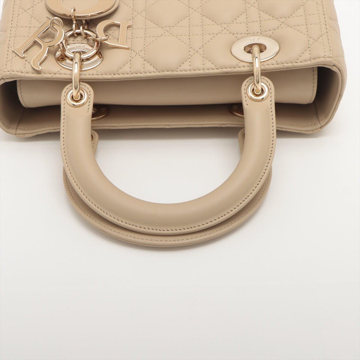 Second hand Dior Lady Dior Medium Cannage Leather Beige Bag - Tabita Bags